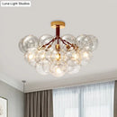 GobekUsa Clear Glass Semi Flush Ceiling Light with Contemporary Bubble Design for Foyer and Corridor Illumination