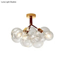 GobekUsa Clear Glass Semi Flush Ceiling Light with Contemporary Bubble Design for Foyer and Corridor Illumination