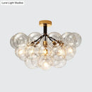 GobekUsa Clear Glass Semi Flush Ceiling Light with Contemporary Bubble Design for Foyer and Corridor Illumination
