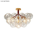 GobekUsa Clear Glass Semi Flush Ceiling Light with Contemporary Bubble Design for Foyer and Corridor Illumination