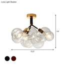 GobekUsa Clear Glass Semi Flush Ceiling Light with Contemporary Bubble Design for Foyer and Corridor Illumination