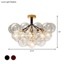 GobekUsa Clear Glass Semi Flush Ceiling Light with Contemporary Bubble Design for Foyer and Corridor Illumination
