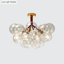 GobekUsa Clear Glass Semi Flush Ceiling Light with Contemporary Bubble Design for Foyer and Corridor Illumination