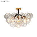 GobekUsa Clear Glass Semi Flush Ceiling Light with Contemporary Bubble Design for Foyer and Corridor Illumination
