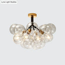 GobekUsa Clear Glass Semi Flush Ceiling Light with Contemporary Bubble Design for Foyer and Corridor Illumination
