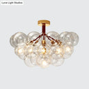 GobekUsa Clear Glass Semi Flush Ceiling Light with Contemporary Bubble Design for Foyer and Corridor Illumination