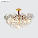 GobekUsa Clear Glass Semi Flush Ceiling Light with Contemporary Bubble Design for Foyer and Corridor Illumination