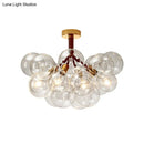 GobekUsa Clear Glass Semi Flush Ceiling Light with Contemporary Bubble Design for Foyer and Corridor Illumination
