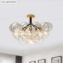 GobekUsa Clear Glass Semi Flush Ceiling Light with Contemporary Bubble Design for Foyer and Corridor Illumination