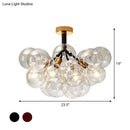 GobekUsa Clear Glass Semi Flush Ceiling Light with Contemporary Bubble Design for Foyer and Corridor Illumination