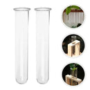 Minimalist wood and glass test tube vases living room plant decor by Decorbites