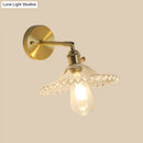 GobekUsa Clear Glass Wall Sconce - Industrial Brass Scalloped Design - Living Room Lighting Fixture