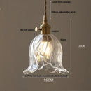 GobekUsa Clear Leaf Glass LED Pendant Copper Switch Kitchen Dining Room Light