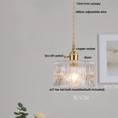 GobekUsa Clear Leaf Glass LED Pendant Copper Switch Kitchen Dining Room Light