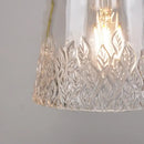 GobekUsa Clear Leaf Glass LED Pendant Copper Switch Kitchen Dining Room Light