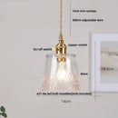 GobekUsa Clear Leaf Glass LED Pendant Copper Switch Kitchen Dining Room Light
