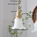 GobekUsa Clear Leaf Glass LED Pendant Copper Switch Kitchen Dining Room Light