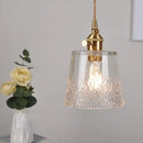 GobekUsa Clear Leaf Glass LED Pendant Copper Switch Kitchen Dining Room Light