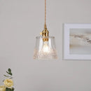 GobekUsa Clear Leaf Glass LED Pendant Copper Switch Kitchen Dining Room Light