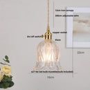 GobekUsa Clear Leaf Glass LED Pendant Copper Switch Kitchen Dining Room Light