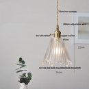 GobekUsa Clear Leaf Glass LED Pendant Copper Switch Kitchen Dining Room Light