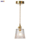 GobekUsa Clear Leaf Glass LED Pendant Copper Switch Kitchen Dining Room Light