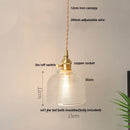 GobekUsa Clear Leaf Glass LED Pendant Copper Switch Kitchen Dining Room Light