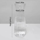 Clear nordic plastic vase with vertical ridges for living room