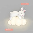 GobekUsa Cloud Bunny Lamp: Kids' Room White Wall Light, Bedside Night Lamp