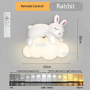 GobekUsa Cloud Bunny Lamp: Kids' Room White Wall Light, Bedside Night Lamp