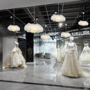 GobekUsa Cloud Chandelier: Silk Cotton LED Suspension Nursery School Hanging Lamp