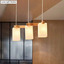 GobekUsa Cluster Pendant Kitchen Lamp: Elegant Wood and Glass Hanging Light with 3 Bulbs