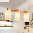 GobekUsa Cluster Pendant Kitchen Lamp: Elegant Wood and Glass Hanging Light with 3 Bulbs