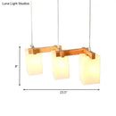GobekUsa Cluster Pendant Kitchen Lamp: Elegant Wood and Glass Hanging Light with 3 Bulbs