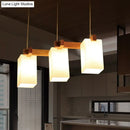 GobekUsa Cluster Pendant Kitchen Lamp: Elegant Wood and Glass Hanging Light with 3 Bulbs
