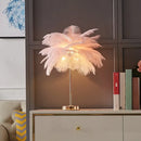 GobekUsa Coconut Tree Shaped Night Light with Decorative Feather - 1 Head Accent Table Lamp for Living Room