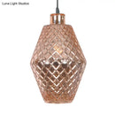 GobekUsa Colonial Copper/Gold Glass Jar Pendant - Stylish Living Room Hanging Light Fixture