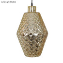 GobekUsa Colonial Copper/Gold Glass Jar Pendant - Stylish Living Room Hanging Light Fixture
