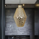 GobekUsa Colonial Copper/Gold Glass Jar Pendant - Stylish Living Room Hanging Light Fixture