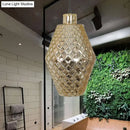 GobekUsa Colonial Copper/Gold Glass Jar Pendant - Stylish Living Room Hanging Light Fixture