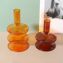 Stylish translucent colored glass vase living room candle holder by Decorbites
