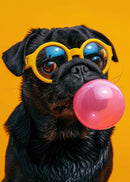 GobekUsa Colorful Dog Sunglasses Canvas Wall Art