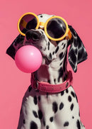 GobekUsa Colorful Dog Sunglasses Canvas Wall Art