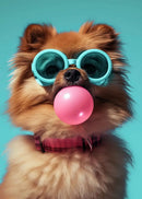 GobekUsa Colorful Dog Sunglasses Canvas Wall Art