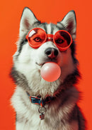 GobekUsa Colorful Dog Sunglasses Canvas Wall Art