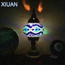 GobekUsa Colorful Mosaic Table Lamp, Handmade Stained Glass Lampshade