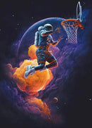 Cosmic colorful sport basketball canvas prints bedroom wall art by Decorbites