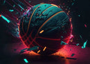 Cosmic colorful sport basketball canvas prints bedroom wall art by Decorbites