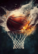 Cosmic colorful sport basketball canvas prints bedroom wall art by Decorbites