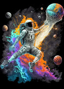 Cosmic colorful sport basketball canvas prints bedroom wall art by Decorbites